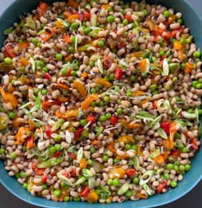 Black-eyed beans & peas with charred and marinated peppers!