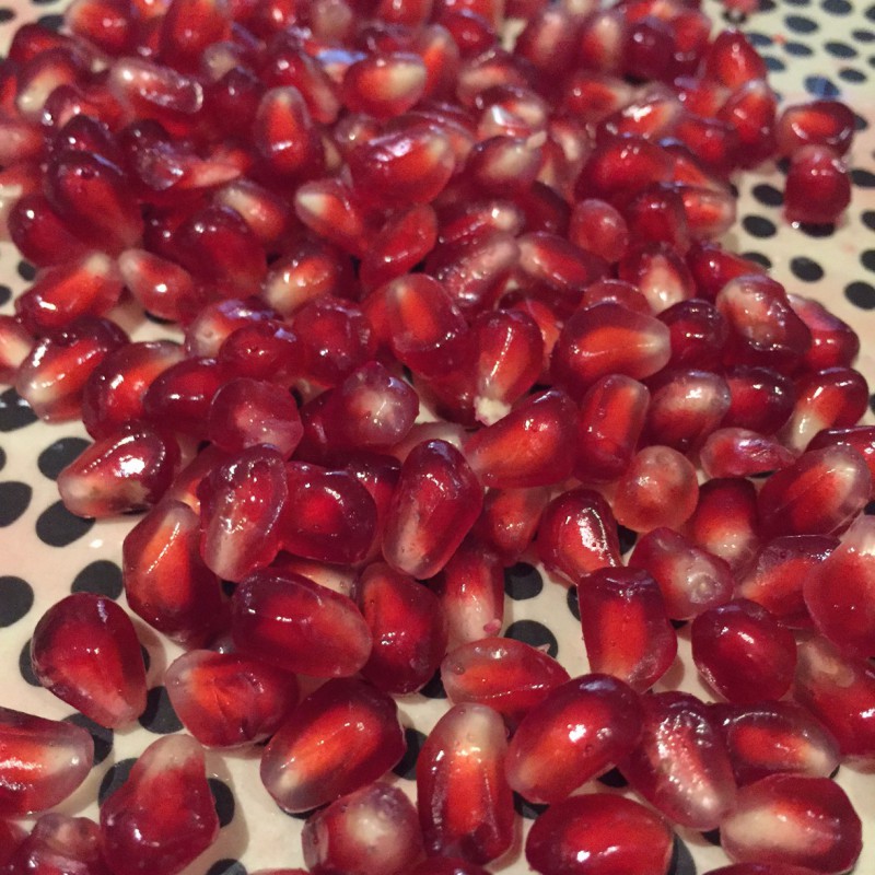 pomegranates-symbol of fecundity.